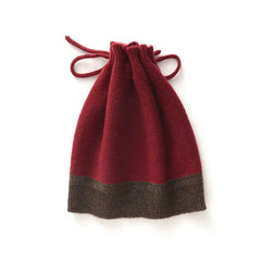 Dual-purpose Neck Cover Cashmere Drawstring  Two-Tone Knit Hat