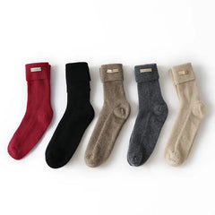 Cashmere Winter Mid-Calf Knitted Lounge Soft Crew Sock