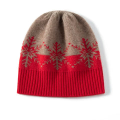 Jacquard Knitted Beanies Snowflake Winter Thick Warm Bonnet Cap