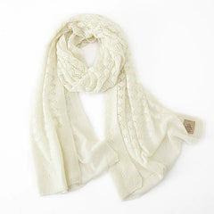 Women Cashmere Warm Long Shawl Lace Knit Head Pattern Scarf