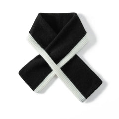 Soft Contrast Edge Wrap 100% Cashmere Two-Tone Scarf for Kids
