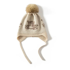 Kids’ Cashmere Knitted Fur Pom-Pom Cap Beanies Bonnet