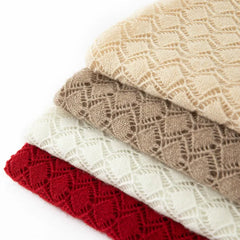 Women Cashmere Warm Long Shawl Lace Knit Head Pattern Scarf