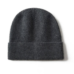 Winter Knitted Beanie Thick Hats Cashmere Ribbed Cap Unisex