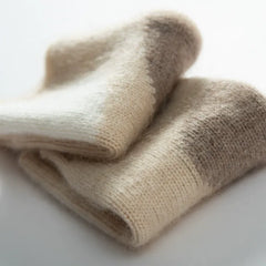 Soft Cashmere Fingerless Gloves with Geometric Dots Arm Warmers