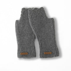 Cashmere Fingerless Mittens Ribbed Knit Wrist Warmers Gloves