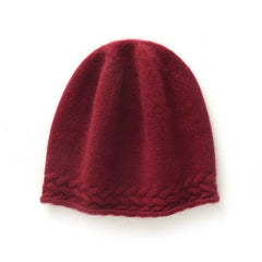 Braided Edge Cashmere Soft Hat Cable Knit Outdoor Beanies