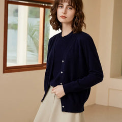 Women's 100% Cashmere Soft Knit Coat V Neck Button up Cardigan