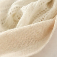 Pure Cashmere Colorblock Patchwork Jacquard Lace-Knit Scarf