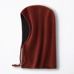 Knitted Ski Hat Windproof Cashmere Hood Drawstring Snood
