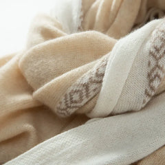 Cashmere Shawl Knitted Patchwork Jacquard  Soft Warm Scarf Wrap