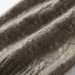 Classic Cable-Pattern Pure Cashmere  Knitted Brimless Hat