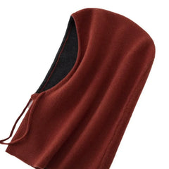 Knitted Ski Hat Windproof Cashmere Hood Drawstring Snood