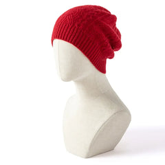 Cashmere Cable Hats Knit Twisted Bonnet Soft Warm Beanies