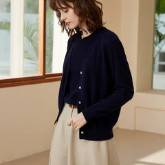 Women's 100% Cashmere Soft Knit Coat V Neck Button up Cardigan