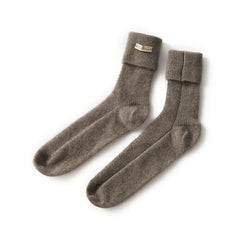 Cashmere Winter Mid-Calf Knitted Lounge Soft Crew Sock