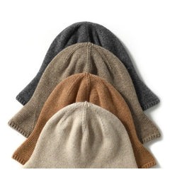 Warm Knitted Bucket Hat Cashmere Fisherman Hat for Women