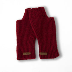 Cashmere Fingerless Mittens Ribbed Knit Wrist Warmers Gloves