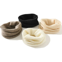 Ribbed Cashmere Gaiter Winter Outdoor Knitted Snood Neck Warmer