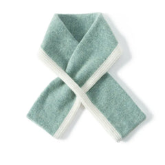 Soft Contrast Edge Wrap 100% Cashmere Two-Tone Scarf for Kids