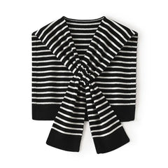 Collar Cape Striped Knitted Warm Shawl Shoulder Top Wrap Unisex
