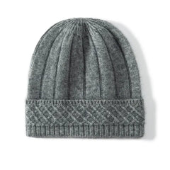 Cashmere Cable Knit Hat Cashmere Pattern Cuff Ribbed Beanie