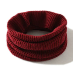 Ribbed Cashmere Gaiter Winter Outdoor Knitted Snood Neck Warmer