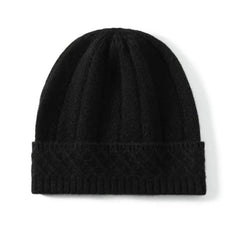 Cashmere Cable Knit Hat Cashmere Pattern Cuff Ribbed Beanie