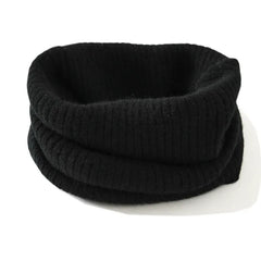 Ribbed Cashmere Gaiter Winter Outdoor Knitted Snood Neck Warmer