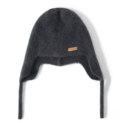 Cashmere Earflap Hat Soft Winter Beanie with Ties