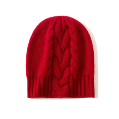 Cashmere Hat Warm Winter Knitted Twisted Flower Cap Beanies