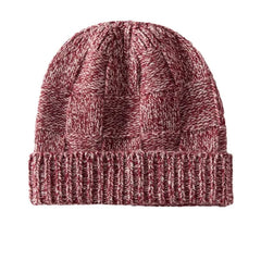 Ribbed Cashmere Checkerboard Knit Cuffed Beanie