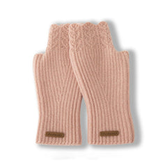 Cashmere Fingerless Mittens Ribbed Knit Wrist Warmers Gloves