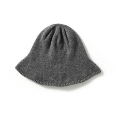 Warm Knitted Bucket Hat Cashmere Fisherman Hat for Women