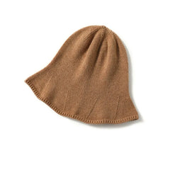 Warm Knitted Bucket Hat Cashmere Fisherman Hat for Women