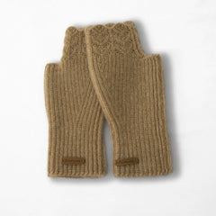Cashmere Fingerless Mittens Ribbed Knit Wrist Warmers Gloves