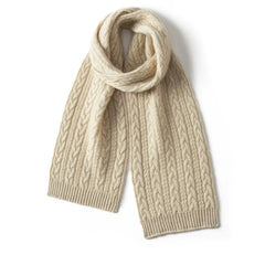 Classic Women’s Cable Knit Pure Cashmere Soft Scarves