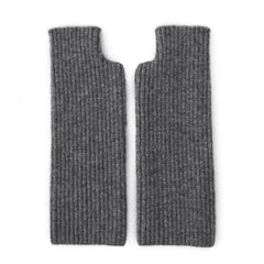 Winter Pure Ribbed Cashmere Fingerless Gloves Arm Warmer