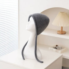 Cashmere Soft Knit Bonnet Hat with Ties French Braid Hat