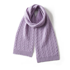 Classic Women’s Cable Knit Pure Cashmere Soft Scarves