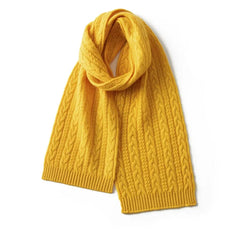 Classic Women’s Cable Knit Pure Cashmere Soft Scarves