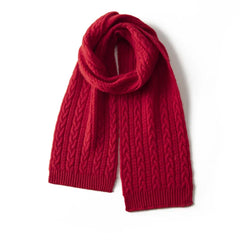 Classic Women’s Cable Knit Pure Cashmere Soft Scarves