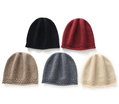 Braided Edge Cashmere Soft Hat Cable Knit Outdoor Beanies