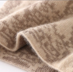 Cashmere Jacquard Knit Neck Warmer Scarf