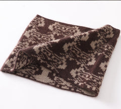 Cashmere Jacquard Knit Neck Warmer Scarf