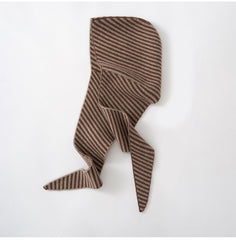 Women Winter Knitted Striped Hooded Skull Shawls Warm Knitted Hat