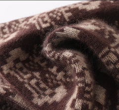 Cashmere Jacquard Knit Neck Warmer Scarf