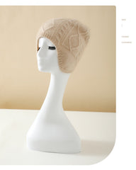 Cashmere Cable Knit Beanie Hat Soft Warm Winter Ear Protection