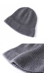 Winter Bucket Hats for Women Cashmere Hat Soft Warm Knitted Cap
