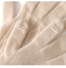Women's Pure Cashmere Cable Knit Mitten Full Finger Gloves